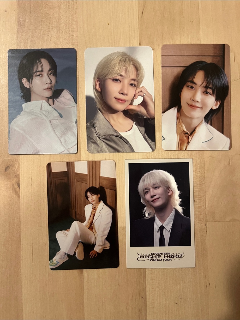 Set of 5 OFFICIAL Jeonghan of Seventeen photocards (set #2)